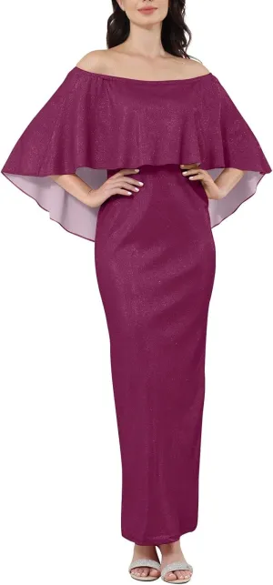 Women's Summer Elegant Trendy Cold Shoulder Sequins Solid Split Bodycon Prom Party Maxi Cocktail Dresses 2025, S-3XL