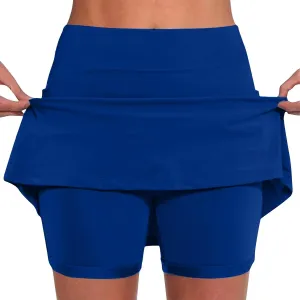 Womens Summer Skort High Waist Athletic Tight Fitness Tennis Skorts A Line Hiking Bodycon Mini Skirts Yoga Clothes