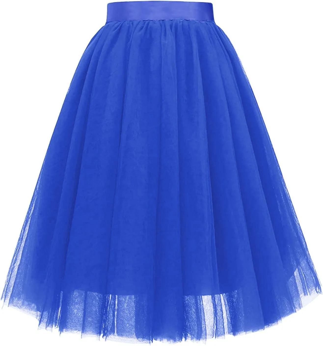 Women's Tulle Skirt Knee Length 5-Layered Wedding Party Homecoming Prom Dress Midi Tulle Skirt for Dates Prom Party