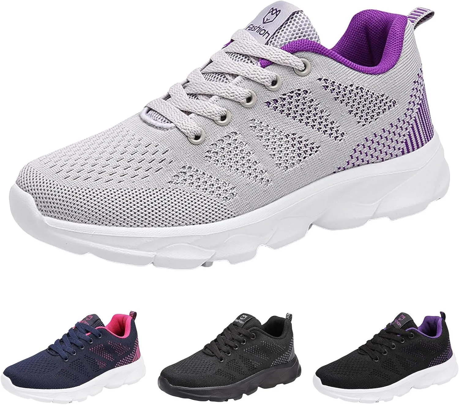 Womens Walking Shoes Slip on Memory Foam Non Slip Running Shoes Wide Width Breathable Gym Workout Shoes Lightweight Sneakers Indoor Outdoor