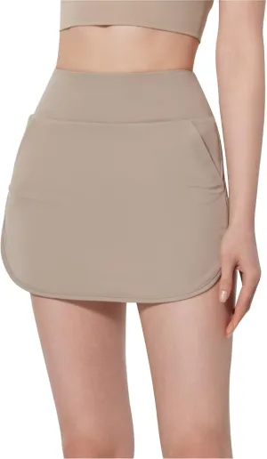 Womens Workout Skorts Trendy Casual Pencil Athletic Mini Skorts High Waist Tight Fitness Yoga Bodycon Tennis Skirts