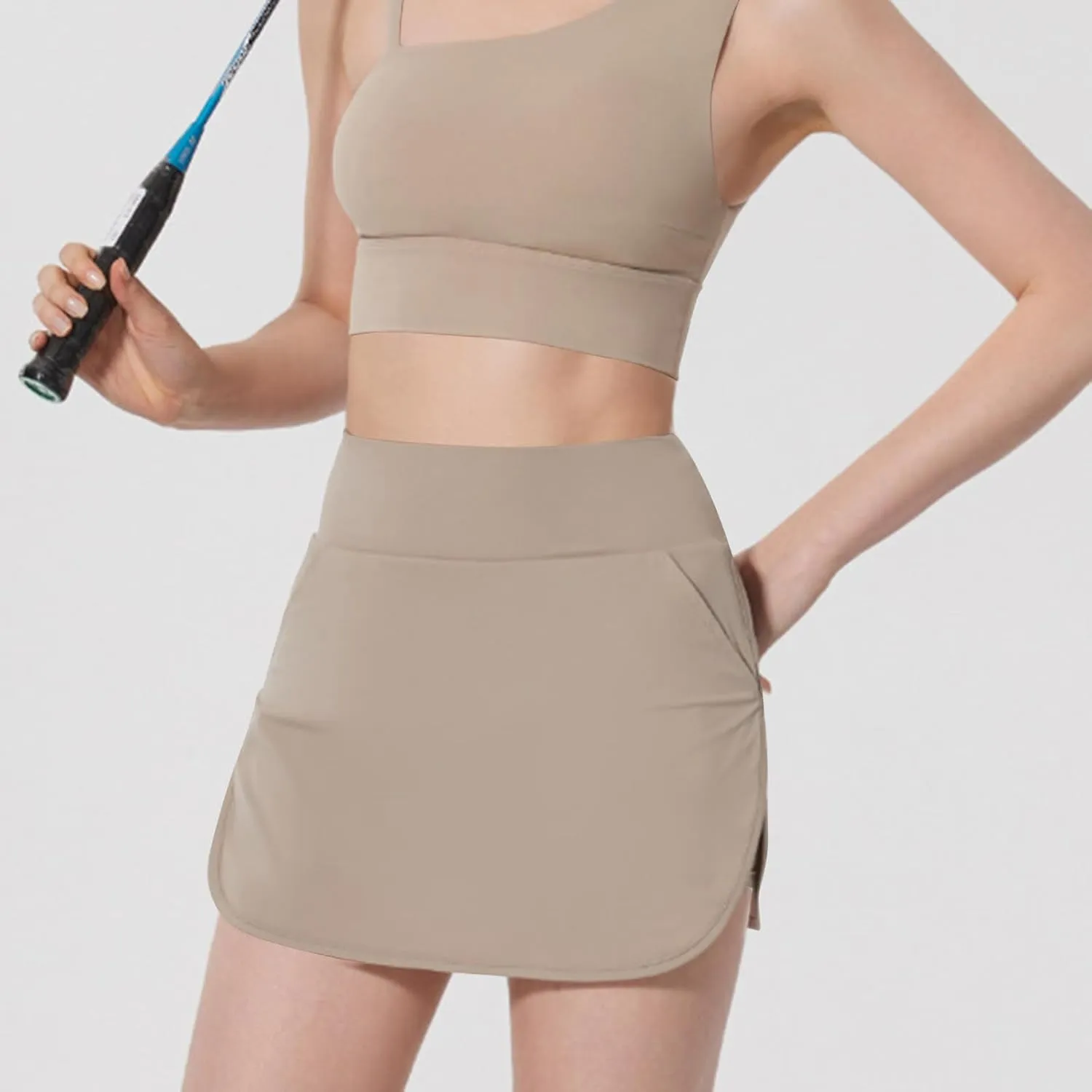 Womens Workout Skorts Trendy Casual Pencil Athletic Mini Skorts High Waist Tight Fitness Yoga Bodycon Tennis Skirts