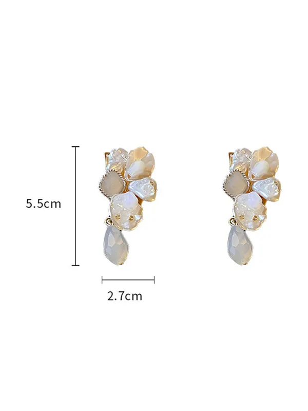 xakxx Stylish Rhinestone Pearl Earrings Accessories