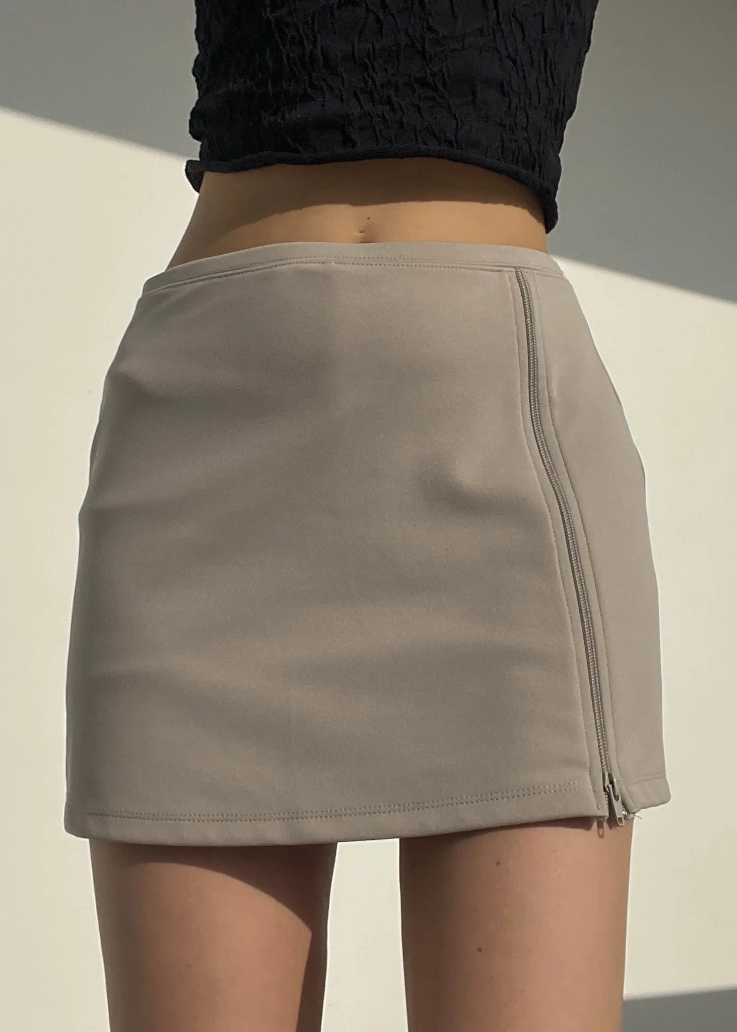 Y2k Sporty Olive Zip Mini Skort (M)