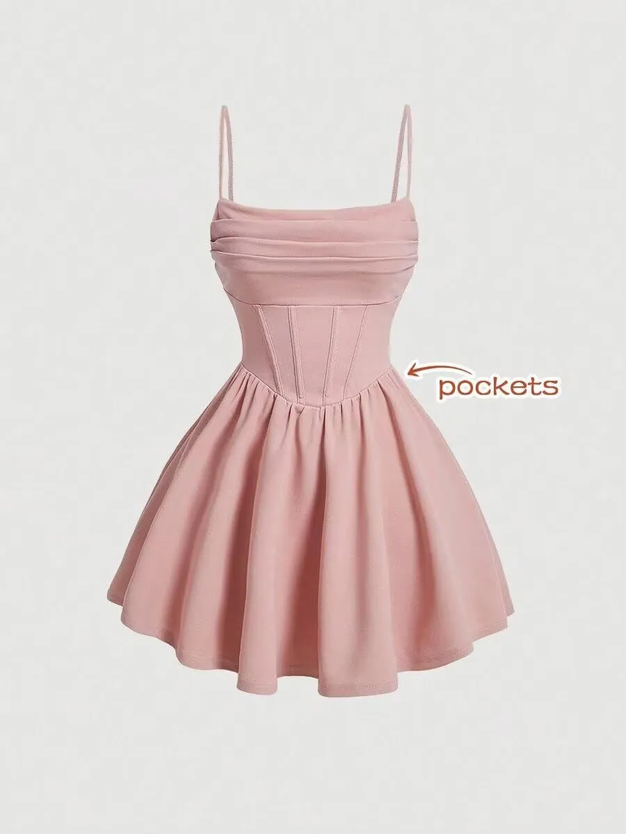 yinyyinhs Spaghetti Straps Chiffon Homecoming Dresses for Teens Short Prom Dress Ruched A-Line Formal Cocktail Party Gowns